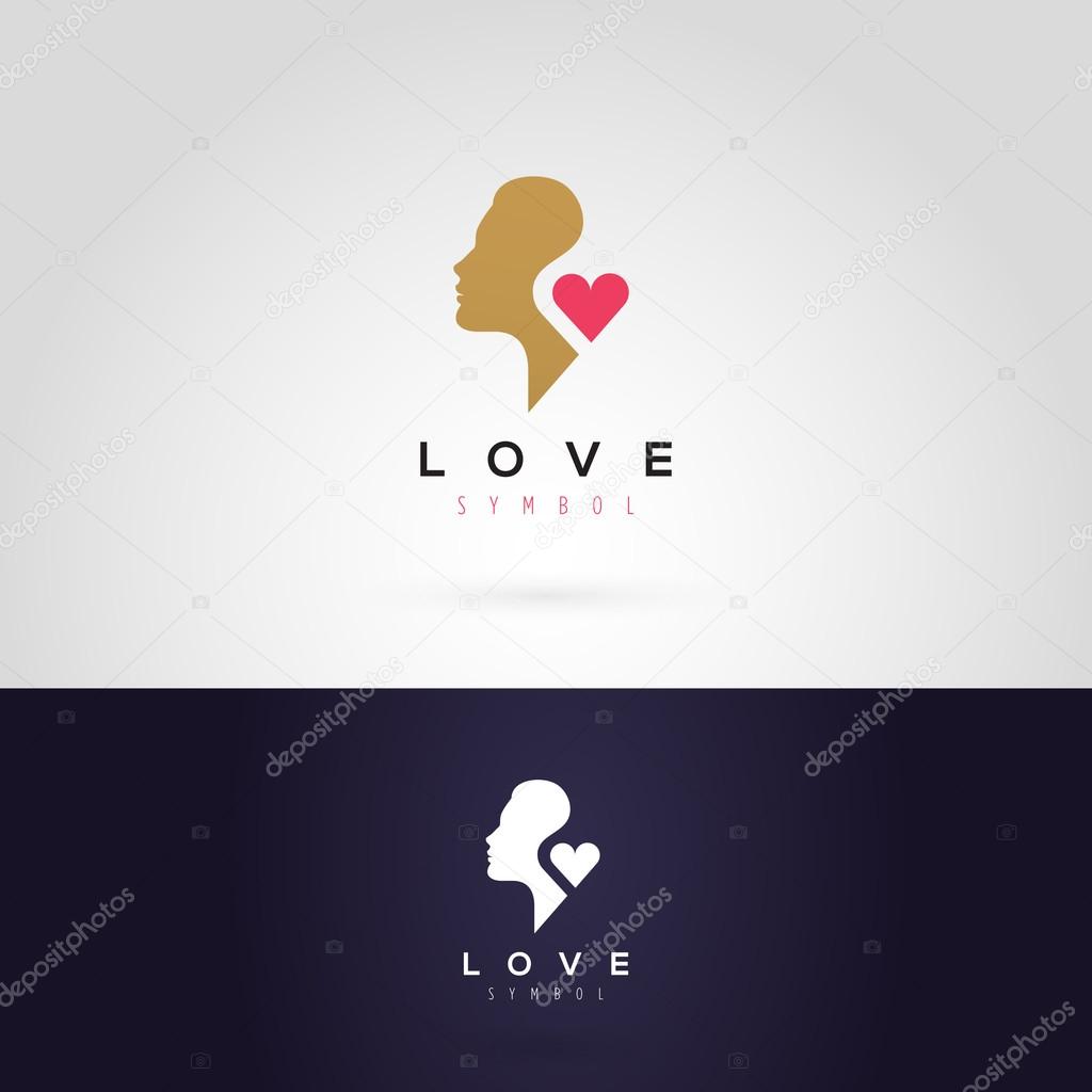 woman silhouette with heart logo