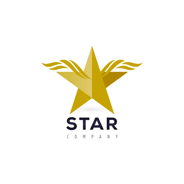 Kanatlı, yıldız logo — Stok Vektör