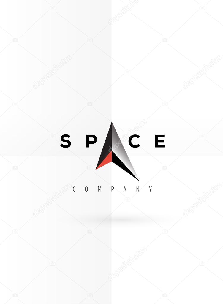 Vector graphic futuristic silver 3D symbol with sample text, logo template