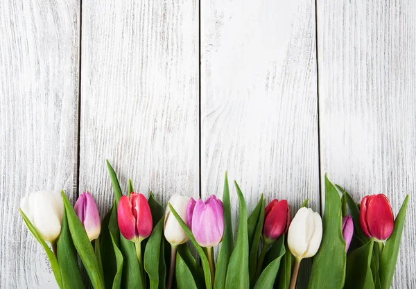 Bouquet of fresh spring tulips — Stock Photo, Image