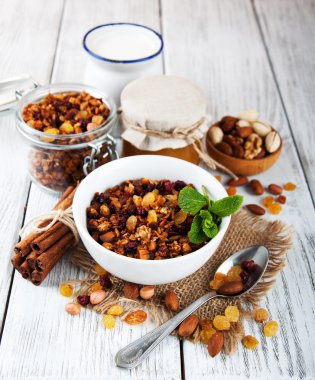 ev yapımı granola bal ile