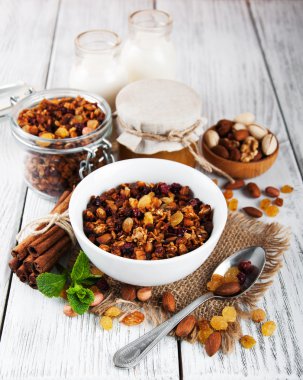 ev yapımı granola bal ile