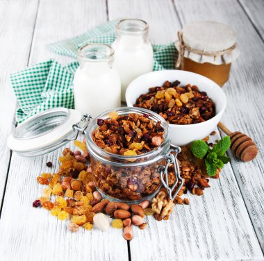 ev yapımı granola bal ile