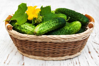 sepet içinde taze salatalık