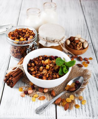 ev yapımı granola bal ile