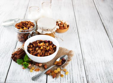 ev yapımı granola bal ile