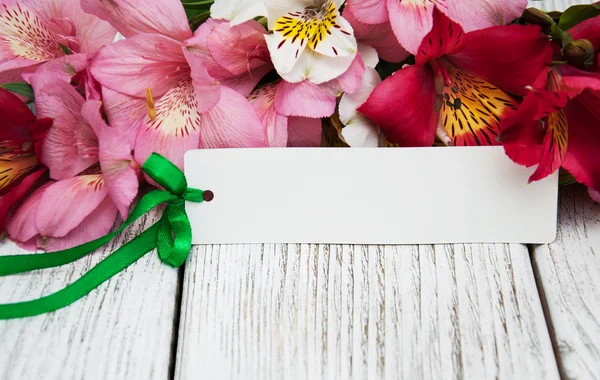 A virágok alstroemeria kártya — Stock Fotó
