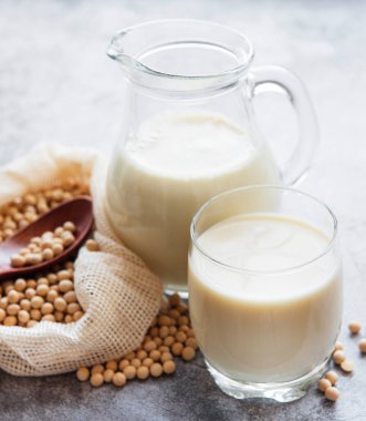 Masada soya sütü ve soya - sağlıklı bitki ürünü