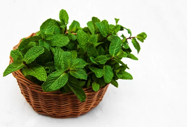 Mint in a basket — Stock Photo, Image