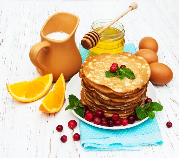 Panquecas com cranberries — Fotografia de Stock