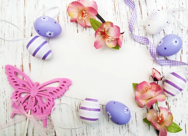 Easter background with easter eggs — Stock Photo, Image