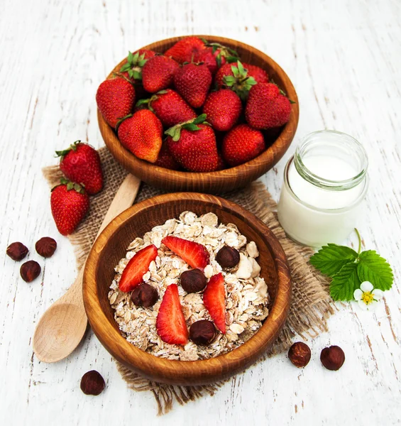 Muesli con fresas — Foto de Stock