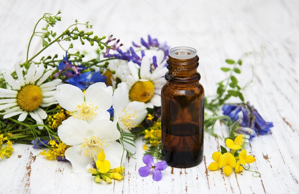 Nature oil with wildflowers