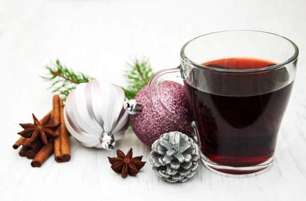 Glass with  mulled wine — Stock Photo, Image