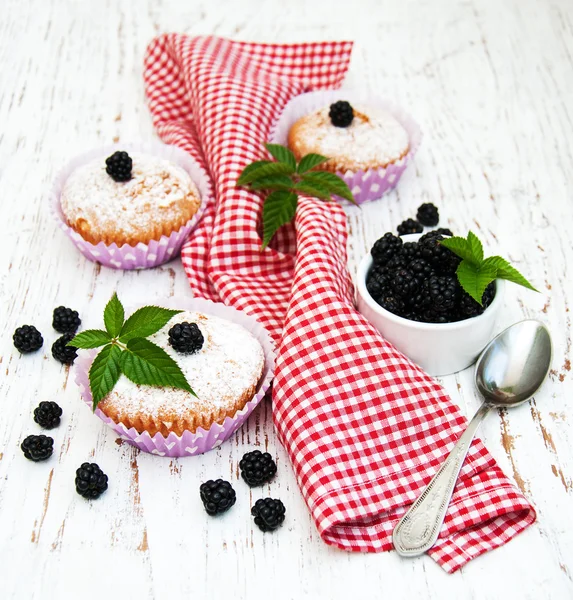 Muffins con mora — Foto de Stock