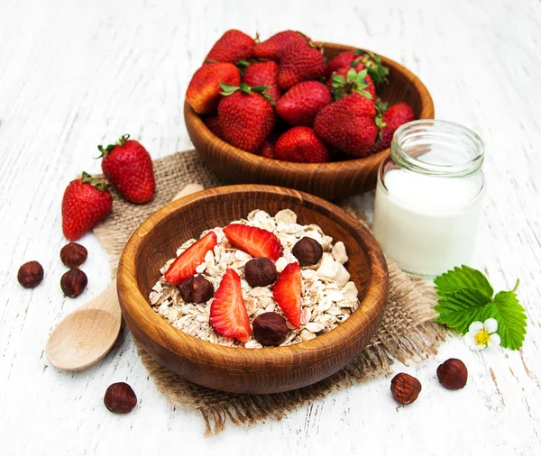 Muesli con fresas — Foto de Stock