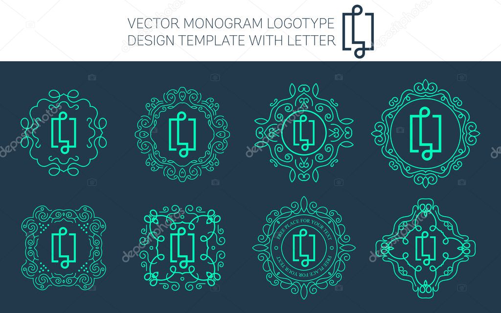 Vector monogram logo set