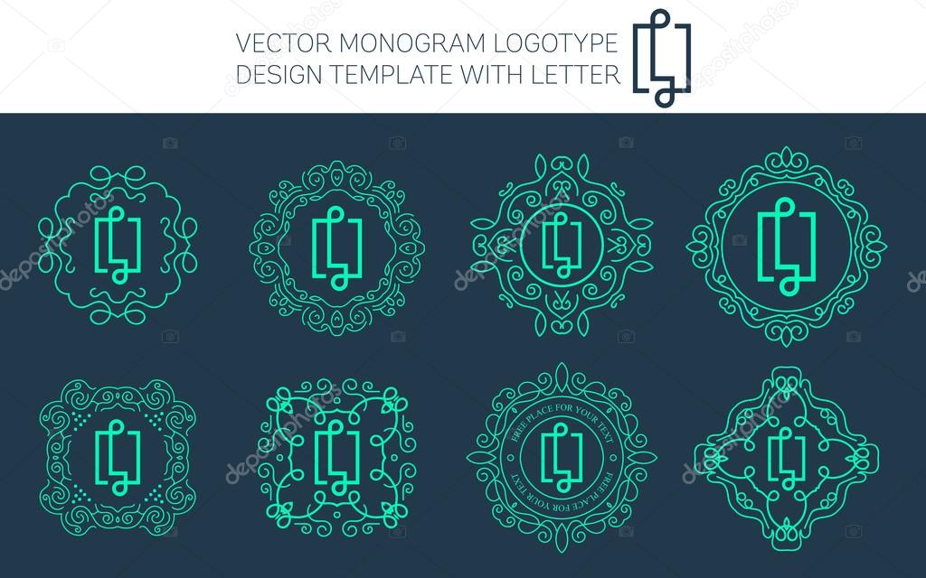 Vector monogram logo set