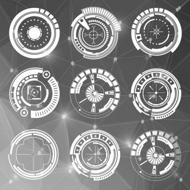 Soyut gelecek, kavram vektör fütüristik mavi sanal grafik dokunmatik kullanıcı arayüzü Hud.