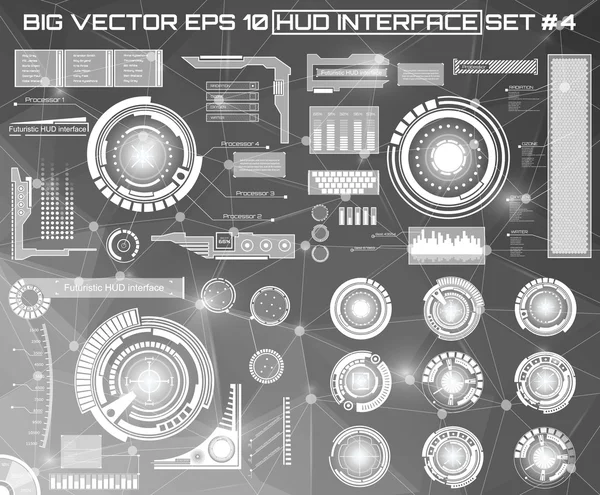 Futuro abstrato, conceito vetor futurista azul virtual gráfico toque interface de usuário HUD . —  Vetores de Stock