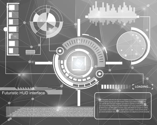 Futuro abstracto, concepto vector futurista azul virtual interfaz de usuario táctil gráfico HUD . — Archivo Imágenes Vectoriales