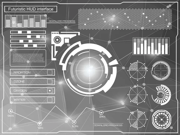 Abstrait avenir, concept vectoriel futuriste bleu tactile graphique virtuel interface utilisateur HUD . — Image vectorielle