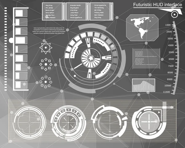 Futuro abstracto, concepto vector futurista azul virtual interfaz de usuario táctil gráfico HUD . — Archivo Imágenes Vectoriales