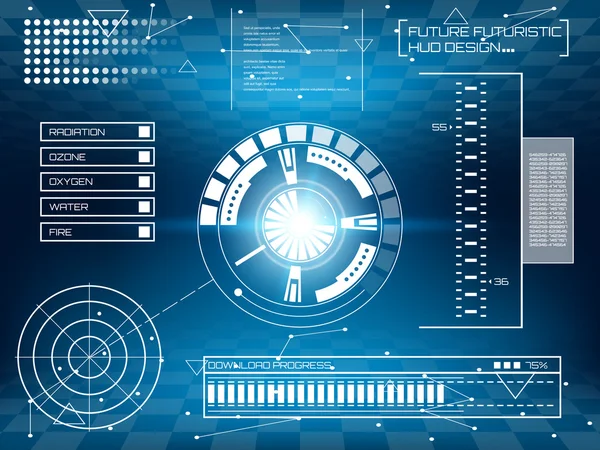 Futuro abstracto, concepto vector futurista virtual interfaz de usuario táctil gráfico HUD . — Vector de stock