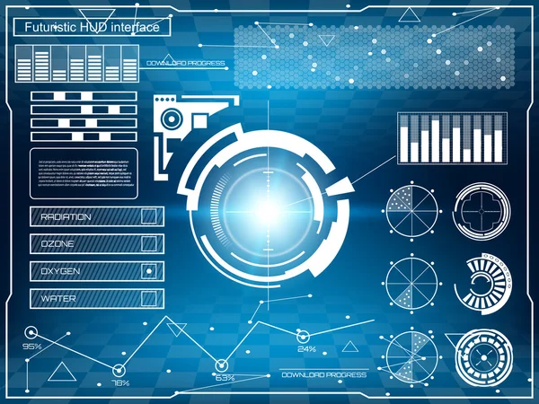 Résumé futur, concept vectoriel futuriste interface utilisateur tactile graphique virtuelle HUD . — Image vectorielle