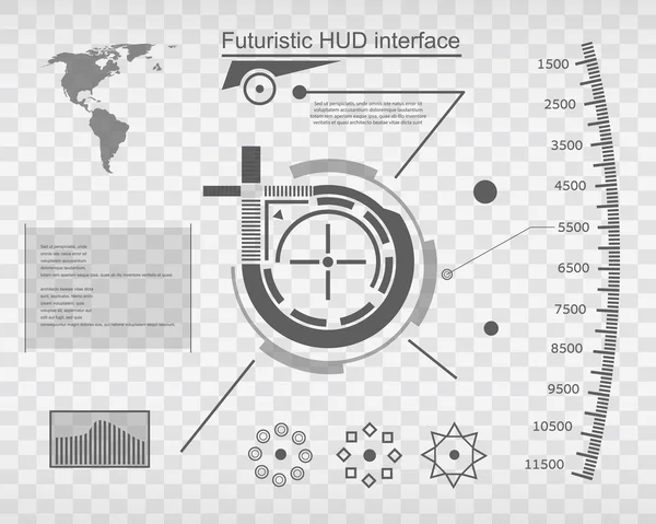 Futuro abstracto, concepto vector futurista virtual interfaz de usuario táctil gráfico HUD . — Archivo Imágenes Vectoriales
