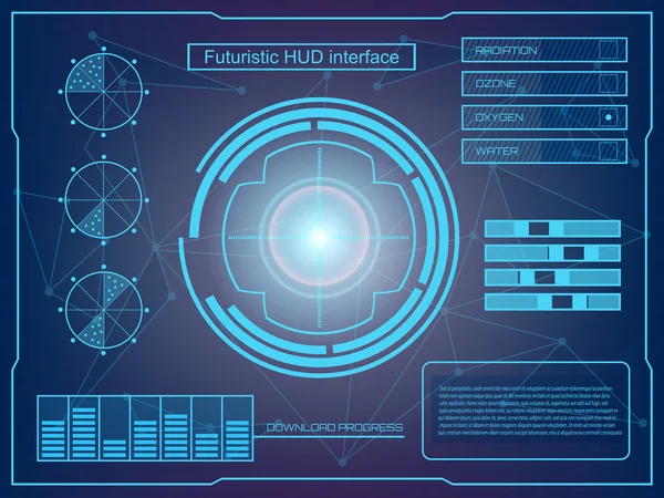 Futuro abstracto, concepto vector futurista virtual interfaz de usuario táctil gráfico HUD . — Vector de stock