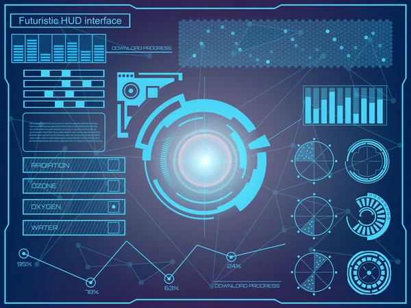 Futuro abstrato, conceito vetor futurista virtual toque gráfico interface de usuário HUD . — Vetor de Stock