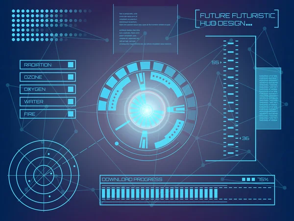 Résumé futur, concept vectoriel futuriste interface utilisateur tactile graphique virtuelle HUD . — Image vectorielle