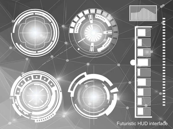 Futuro abstrato, conceito vetor futurista azul virtual gráfico toque interface de usuário HUD . — Vetor de Stock