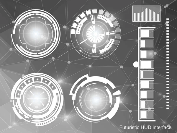 Abstrakte Zukunft, Konzeptvektor futuristisch blau virtuelle grafische Touch-Benutzeroberfläche hud. — Stockvektor