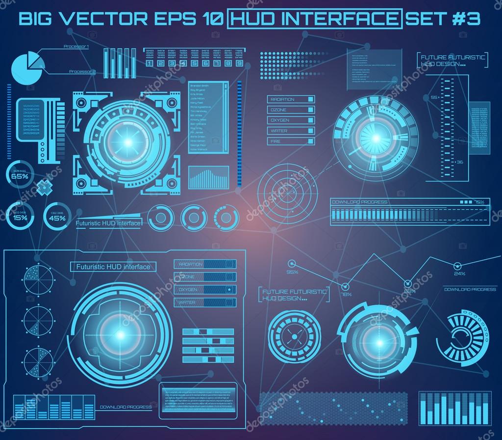 Abstract future, concept vector futuristic virtual graphic touch user interface HUD. For web, site, mobile applications isolated on black background, techno, online design, business, gui, ui