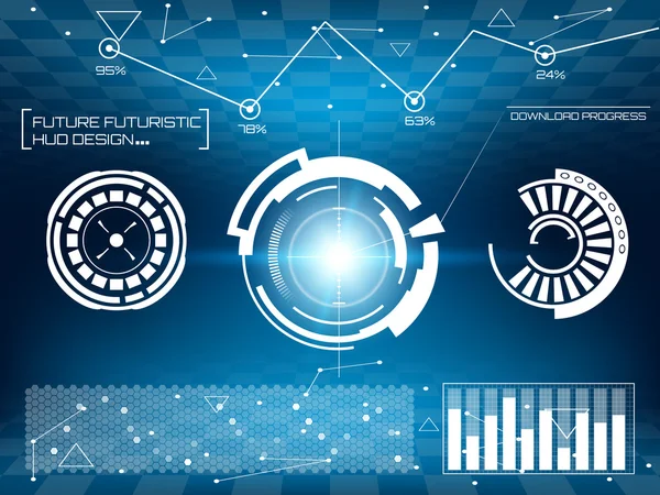 Futuro abstrato, conceito vetor futurista virtual toque gráfico interface de usuário HUD . — Vetor de Stock