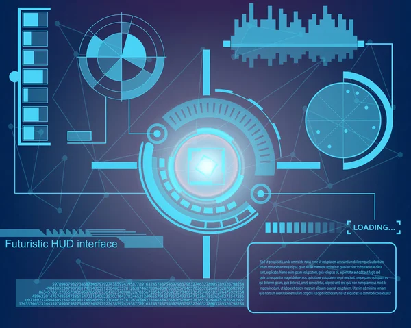 Futuro abstracto, concepto vector futurista virtual interfaz de usuario táctil gráfico HUD . — Vector de stock