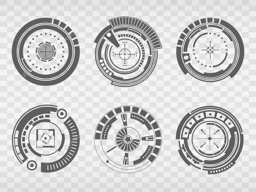 Abstract future, concept vector futuristic virtual graphic touch user interface HUD. For web, site, mobile applications isolated on black background, techno, online design, business, gui, ui
