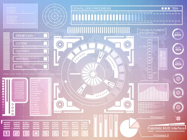 Futuro astratto, concetto vettoriale futuristica interfaccia utente grafica virtuale touch HUD . — Vettoriale Stock