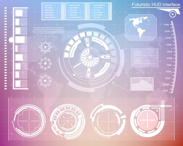 Futuro astratto, concetto vettoriale futuristica interfaccia utente grafica virtuale touch HUD . — Vettoriale Stock