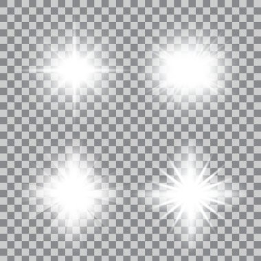 Creative concept Vector set of glow light effect stars bursts with sparkles isolated on background.