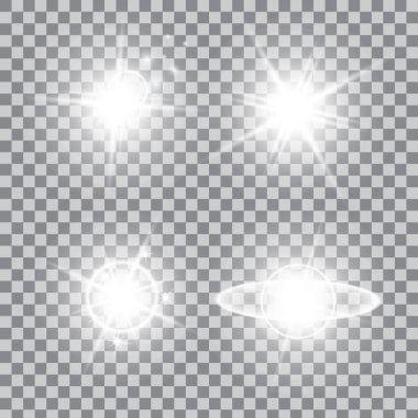 Creative concept Vector set of glow light effect stars bursts with sparkles isolated on background.