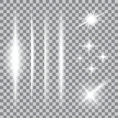 Creative concept Vector set of glow light effect stars bursts with sparkles isolated on background.