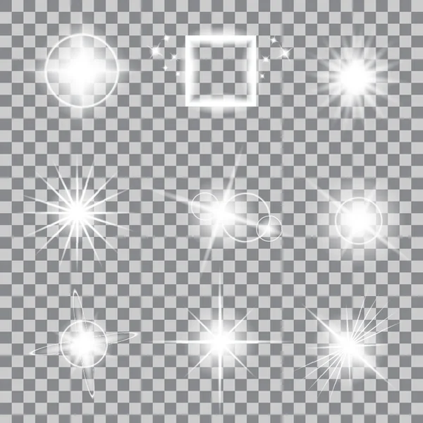 Creative concept Vector set of glow light effect stars bursts with sparkles isolated on background. — 图库矢量图片