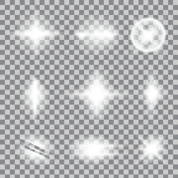 Creative concept Vector set of glow light effect stars bursts with sparkles isolated on background. — 图库矢量图片