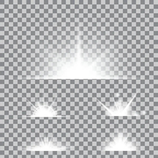 Creative concept Vector set of glow light effect stars bursts with sparkles isolated on background. — Stockvector