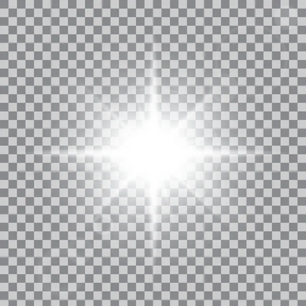 Kreatives Konzept Vektor-Set von Glühlicht-Effekt-Sternen platzt mit Funkeln isoliert auf dem Hintergrund. — Stockvektor