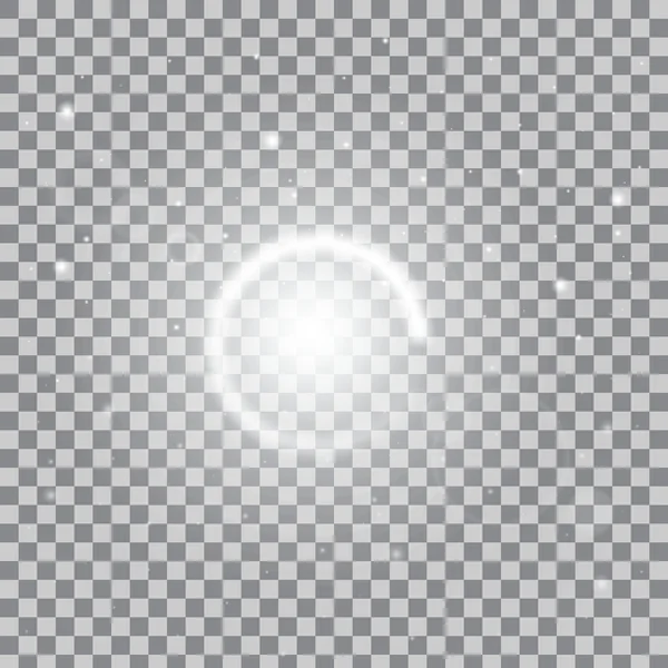 Concepto creativo Conjunto vectorial de estrellas con efecto de luz brillante estalla con destellos aislados en el fondo . — Archivo Imágenes Vectoriales