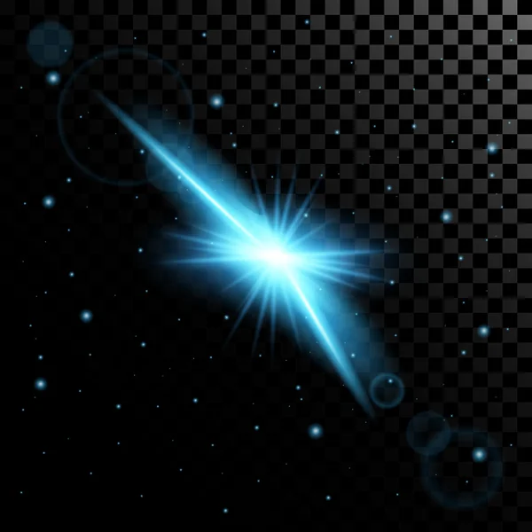 Creatief concept Vectorset van sterren met gloeiend lichteffect barst los met glitters geïsoleerd op zwarte achtergrond. — Stockvector